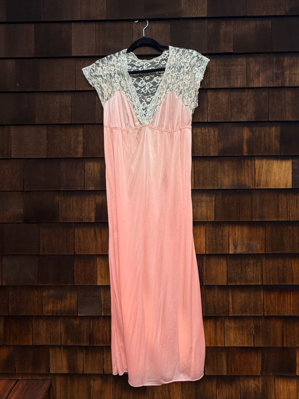 Vintage Lace-Trim baby doll pink Women's Nightgown